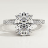 2.0 CT Oval Cut Pave Lab-Grown Diamond Engagement Ring