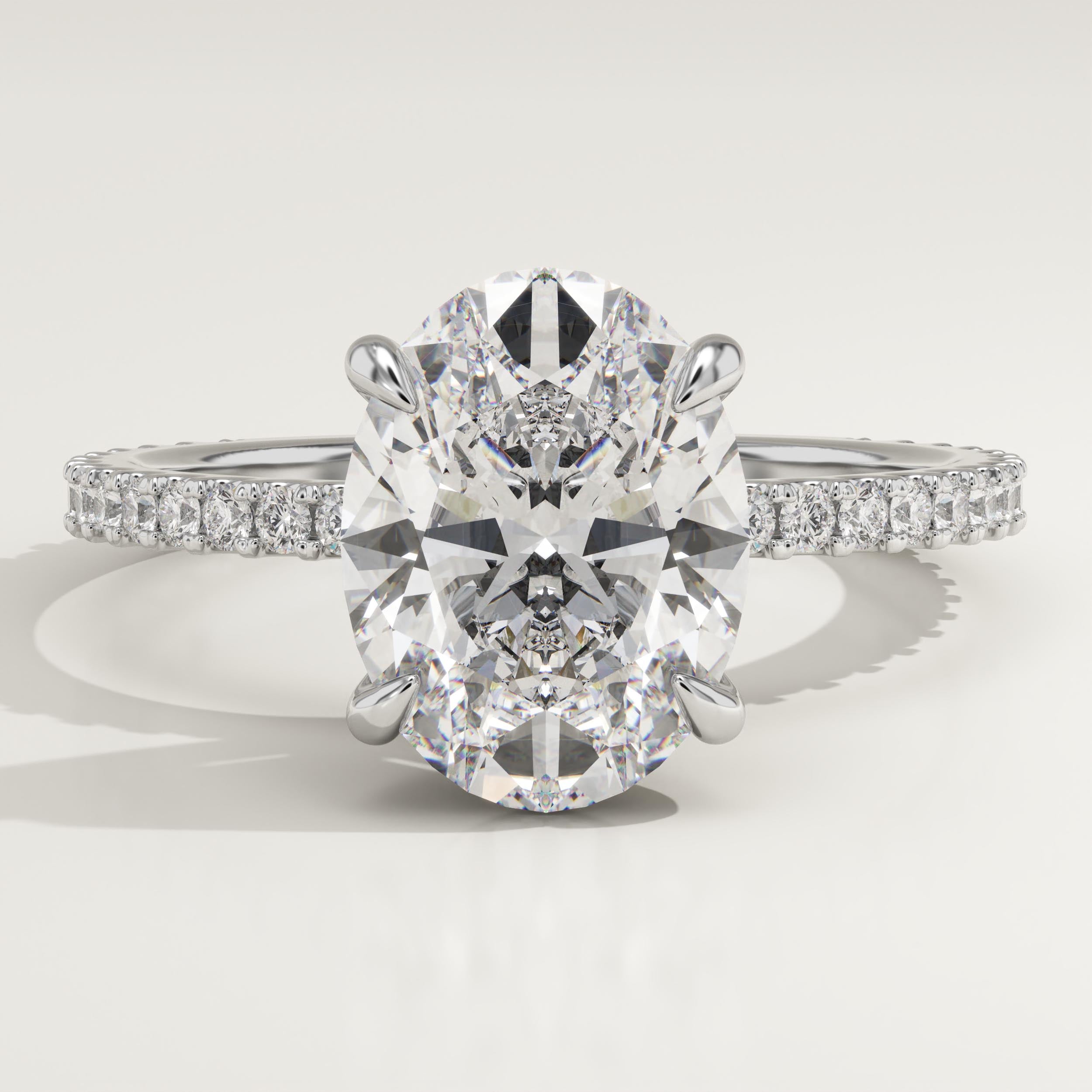 2.0 CT Oval Cut Pave Lab-Grown Diamond Engagement Ring