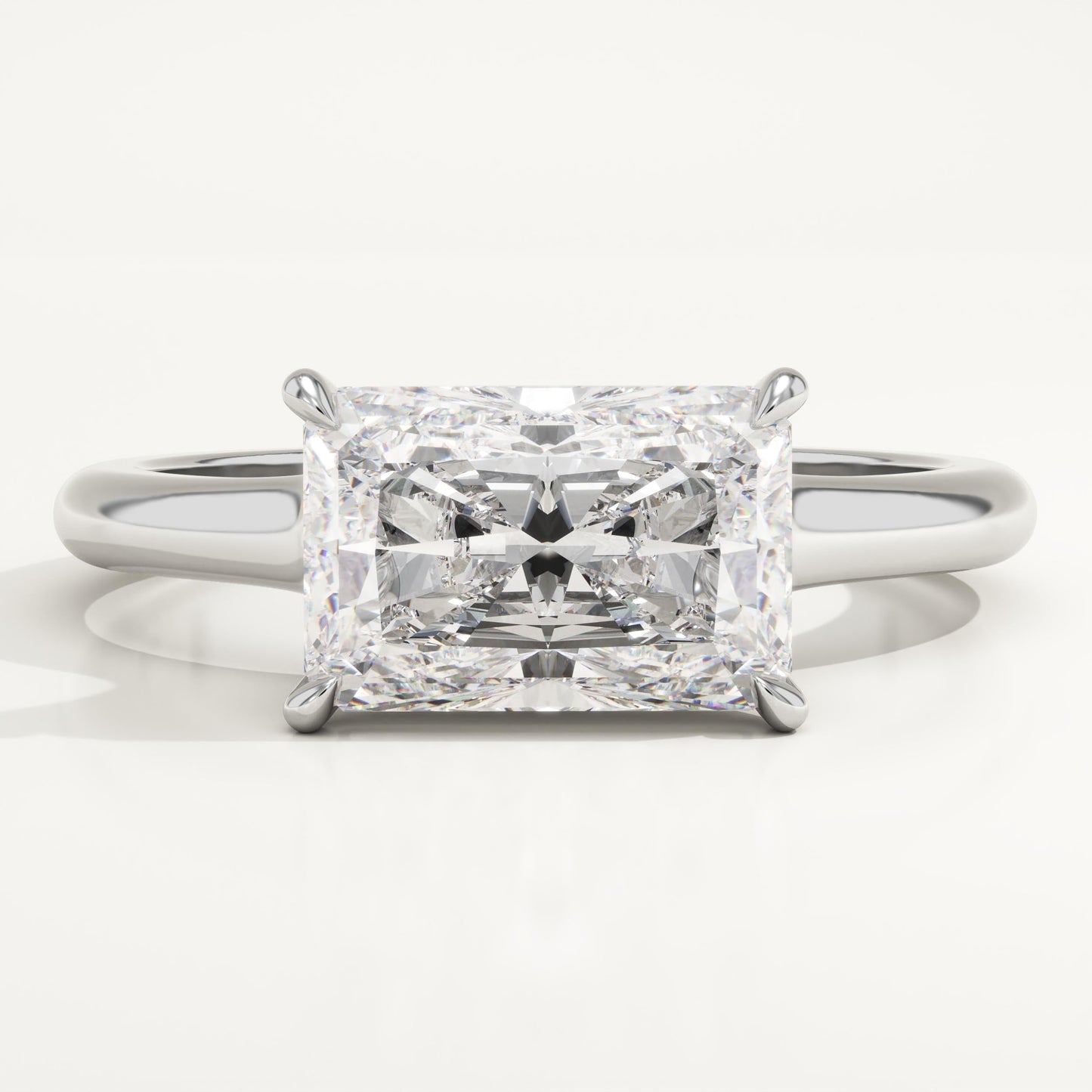 East West Radiant Cut Solitaire Lab-Grown Diamond Engagement Ring
