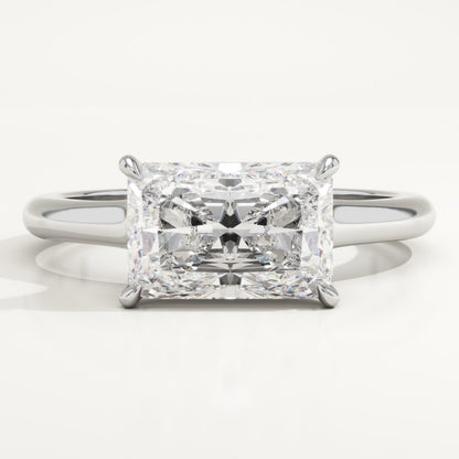 East West Radiant Cut Solitaire Lab-Grown Diamond Engagement Ring