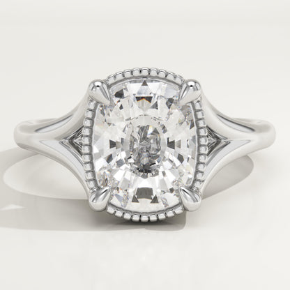 Elongated Cushion Cut Split Shank Lab-Grown Diamond Engagement Ring