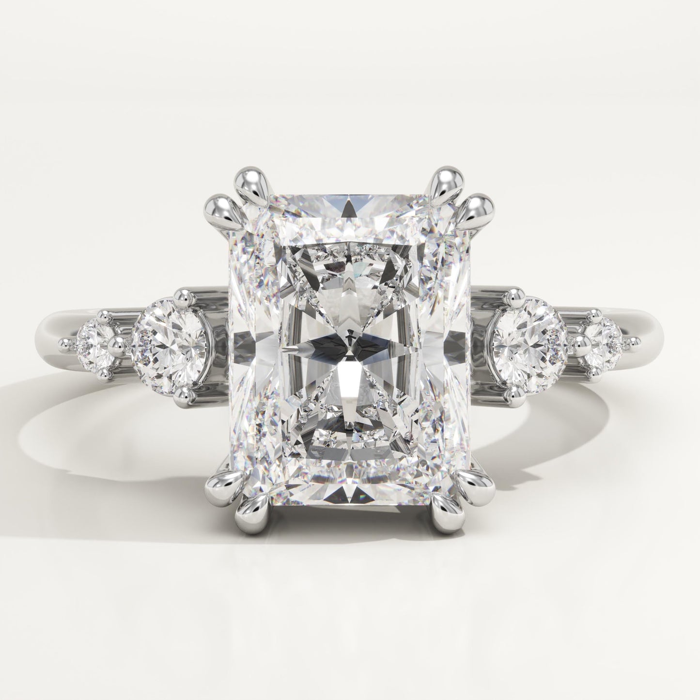 Radiant Cut Cluster Lab-Grown Diamond Engagement Ring