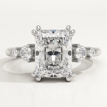 Radiant Cut Cluster Lab-Grown Diamond Engagement Ring