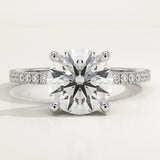 2.0 CT Round Cut Pave Lab-Grown Diamond Engagement Ring