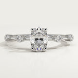 2.0 CT Oval Cut Dainty Pave Lab-Grown Diamond Engagement Ring
