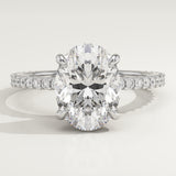 2.0 CT Oval Cut Pave Lab-Grown Diamond Engagement Ring