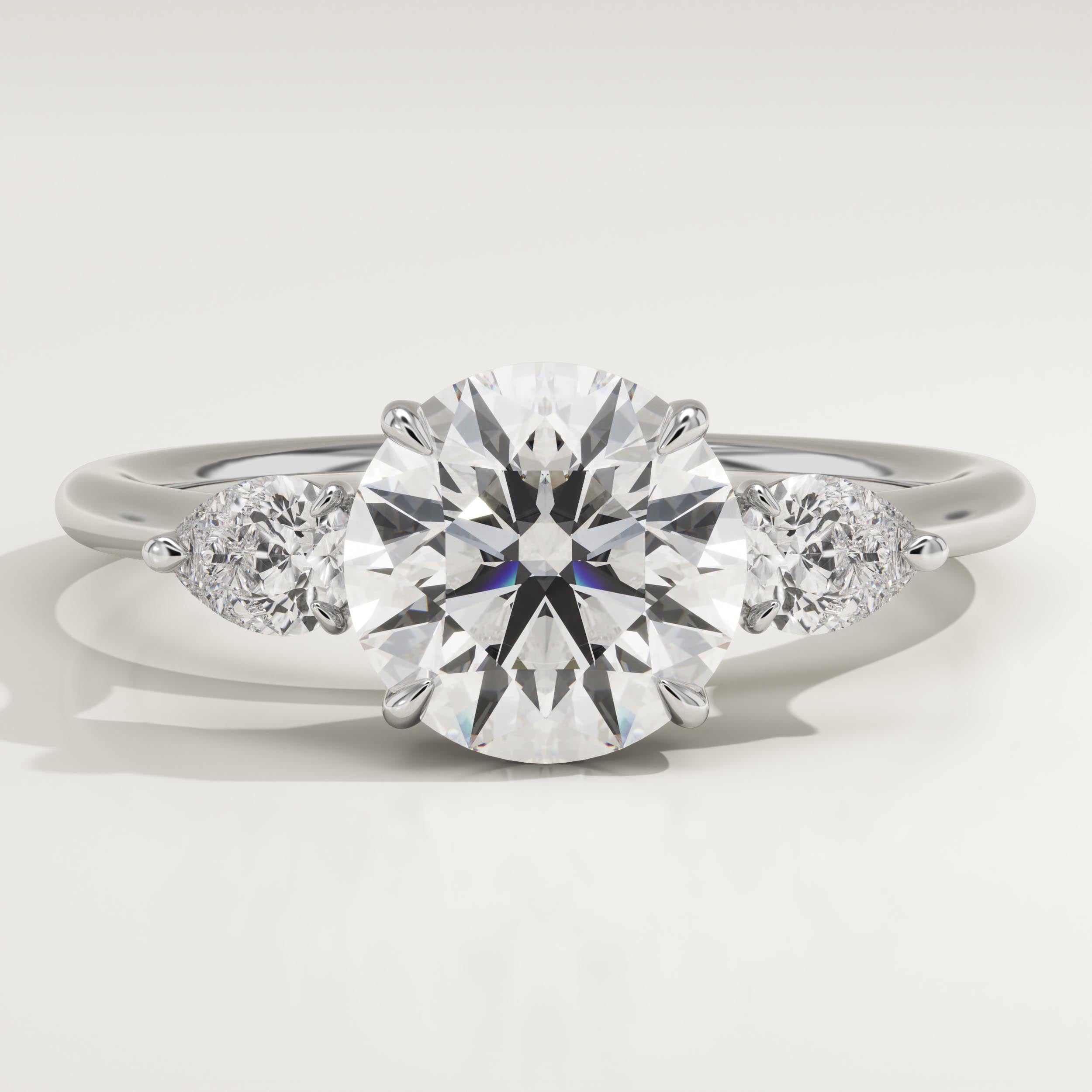 1.5 CT Round Cut Three Stone Lab-Grown Diamond Engagement Ring