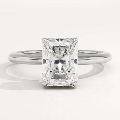 2 CT Radiant Cut Hidden Halo Moissanite Engagement Ring