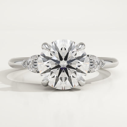 2 CT Round Cut Three Stone Moissanite Engagement Ring