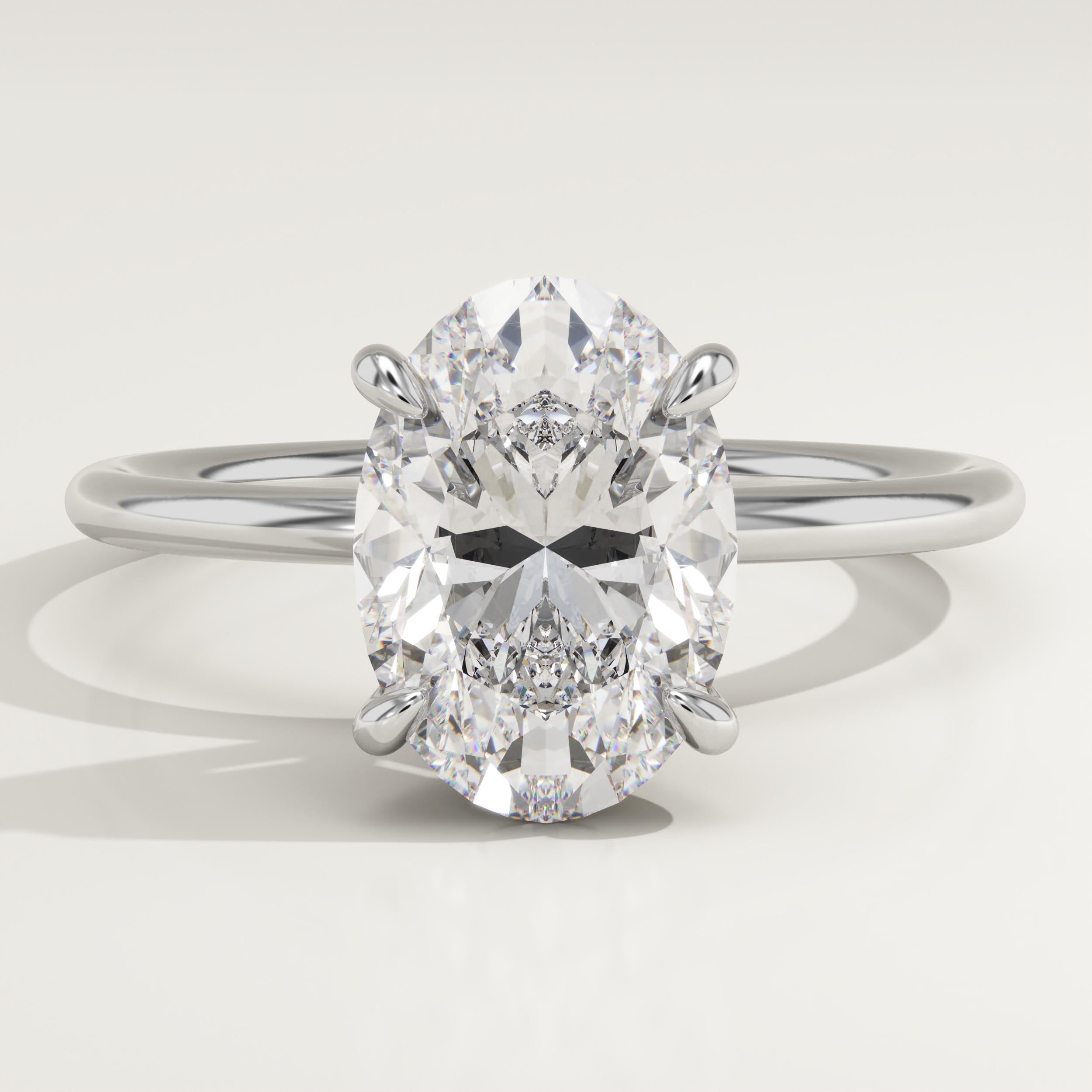 2.0 CT Oval Cut Solitaire Lab-Grown Diamond Engagement Ring