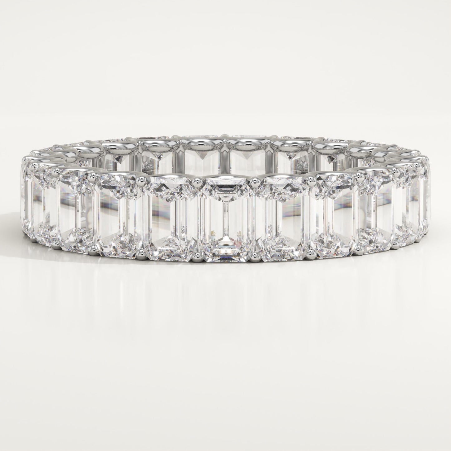 4.6 TCW Emerald Lab-Grown Diamond Full Eternity Wedding Band