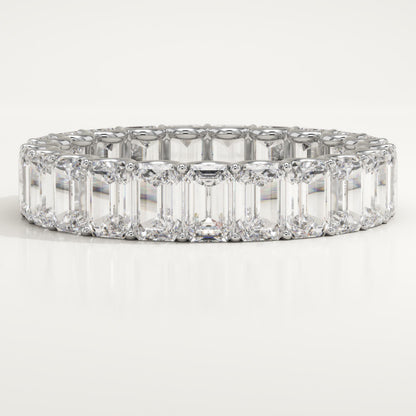 4.6 TCW Emerald Lab-Grown Diamond Full Eternity Wedding Band