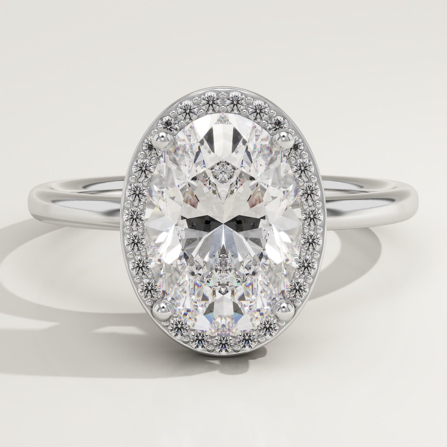 Oval Cut Halo Lab-Grown Diamond Engagement Ring