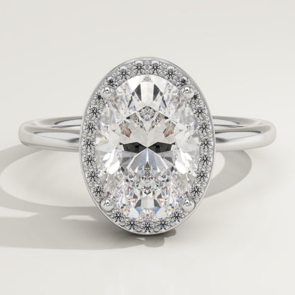 Oval Cut Halo Lab-Grown Diamond Engagement Ring