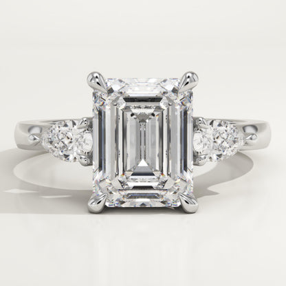 Emerald Cut Three Stone Lab-Grown Diamond Engagement Ring