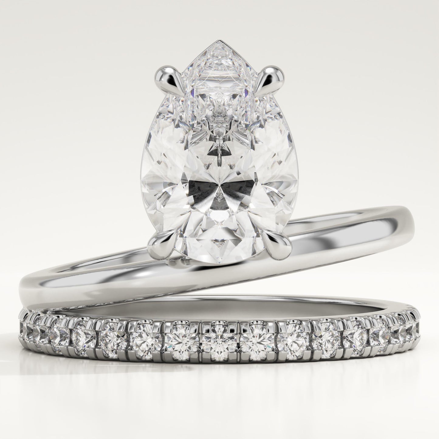 Pear Cut Pave Lab-Grown Diamond Engagement Ring