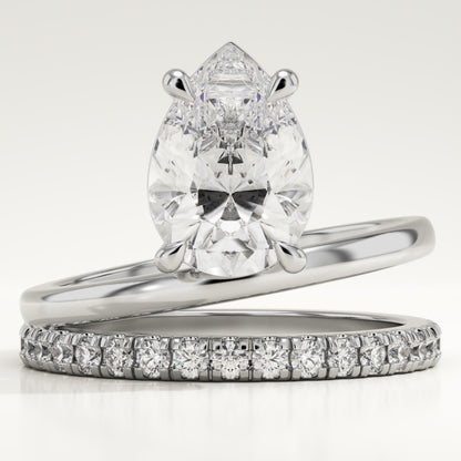Pear Cut Pave Lab-Grown Diamond Engagement Ring