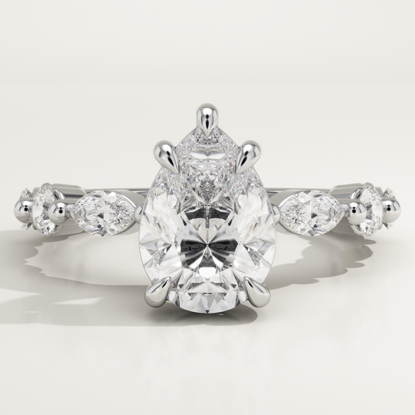 Pear Cut Pave Lab-Grown Diamond Engagement Ring