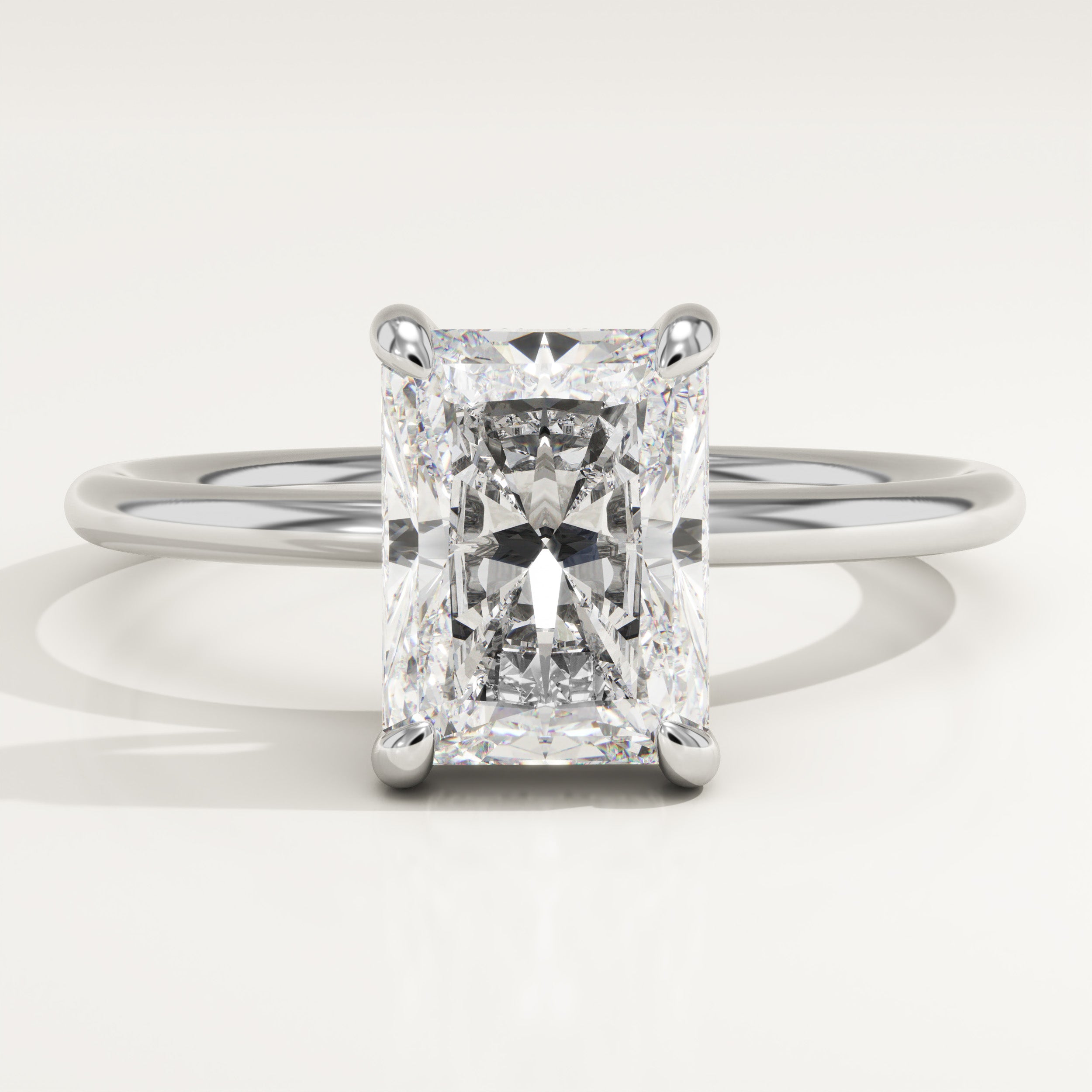 2.0 CT Radiant Cut Hidden Halo Lab-Grown Diamond Engagement Ring