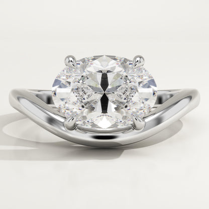 Oval Cut Solitaire Lab-Grown Diamond Engagement Ring