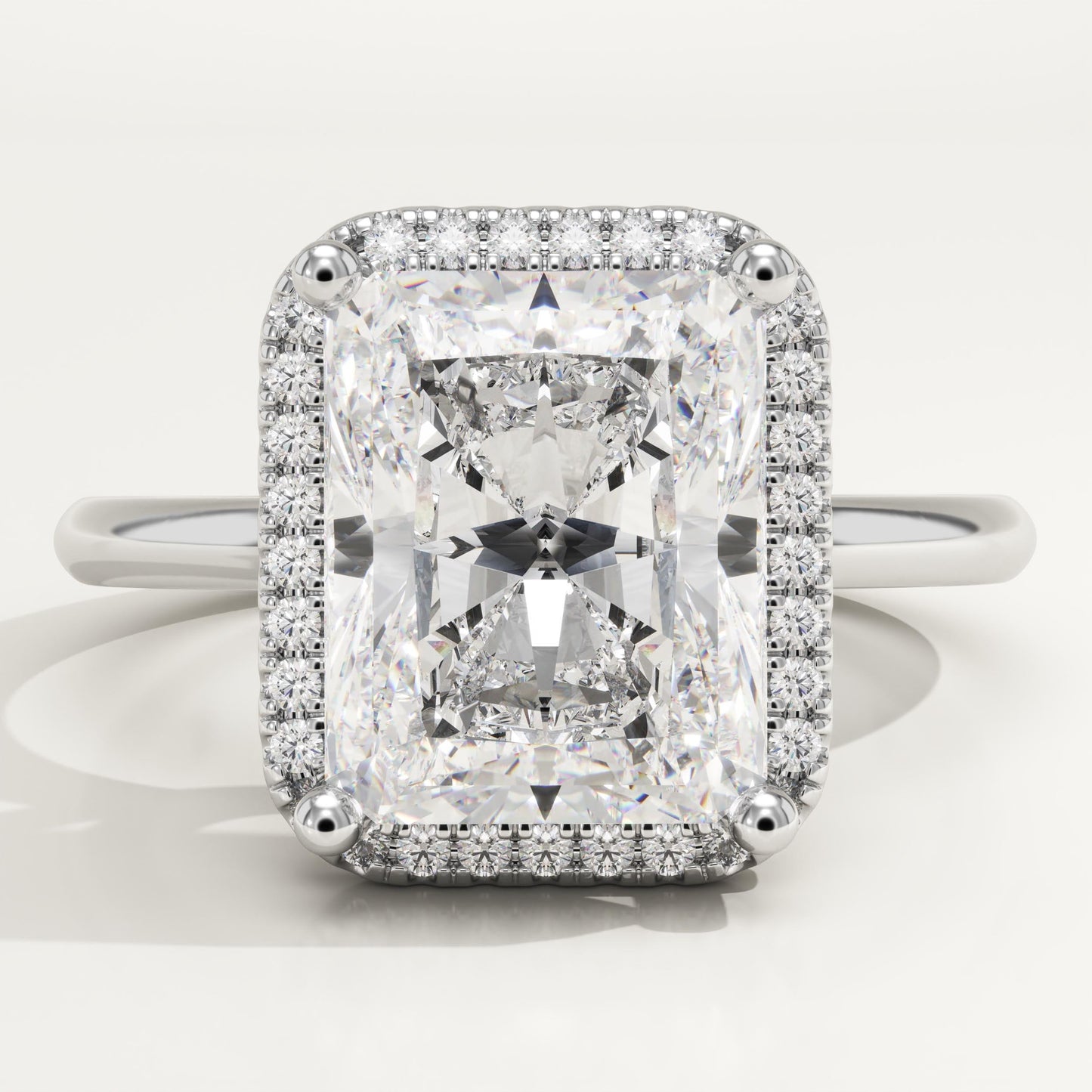 Radiant Cut Halo Lab-Grown Diamond Engagement Ring