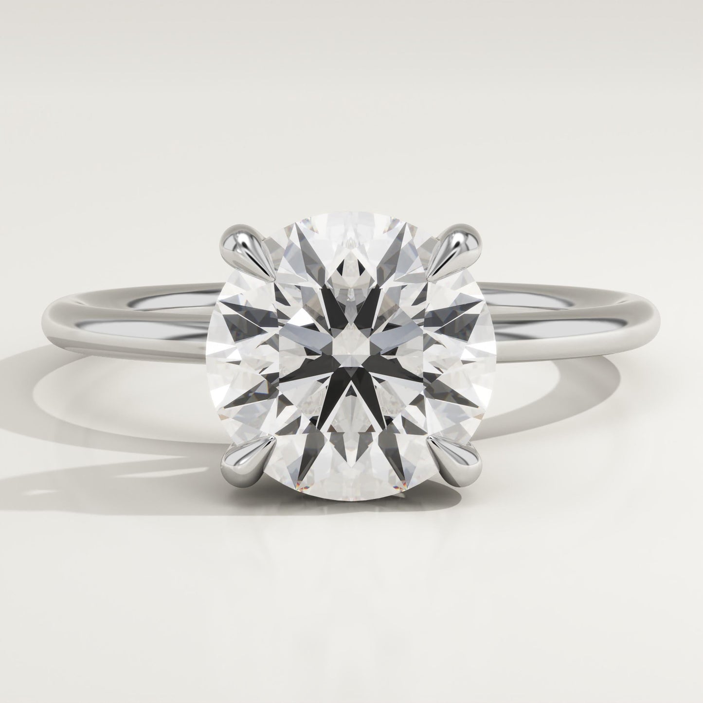 Round Cut Hidden Halo Lab-Grown Diamond Engagement Ring