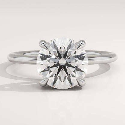 Round Cut Hidden Halo Lab-Grown Diamond Engagement Ring