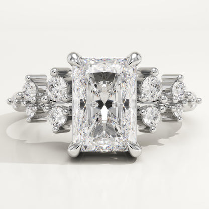 Radiant Cut Cluster Lab-Grown Diamond Engagement Ring