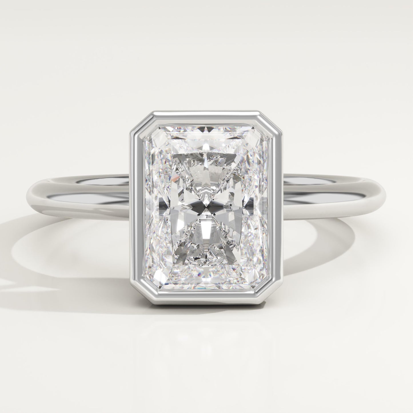 Radiant Cut Bezel Lab-Grown Diamond Engagement Ring