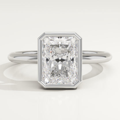 Radiant Cut Bezel Lab-Grown Diamond Engagement Ring