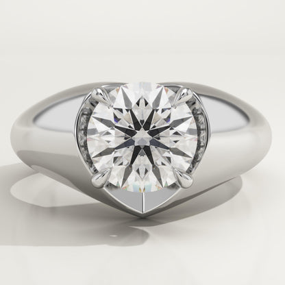 Round Cut Hidden Halo Lab-Grown Diamond Engagement Ring