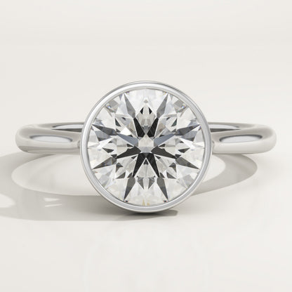 Round Cut Bezel Lab-Grown Diamond Engagement Ring