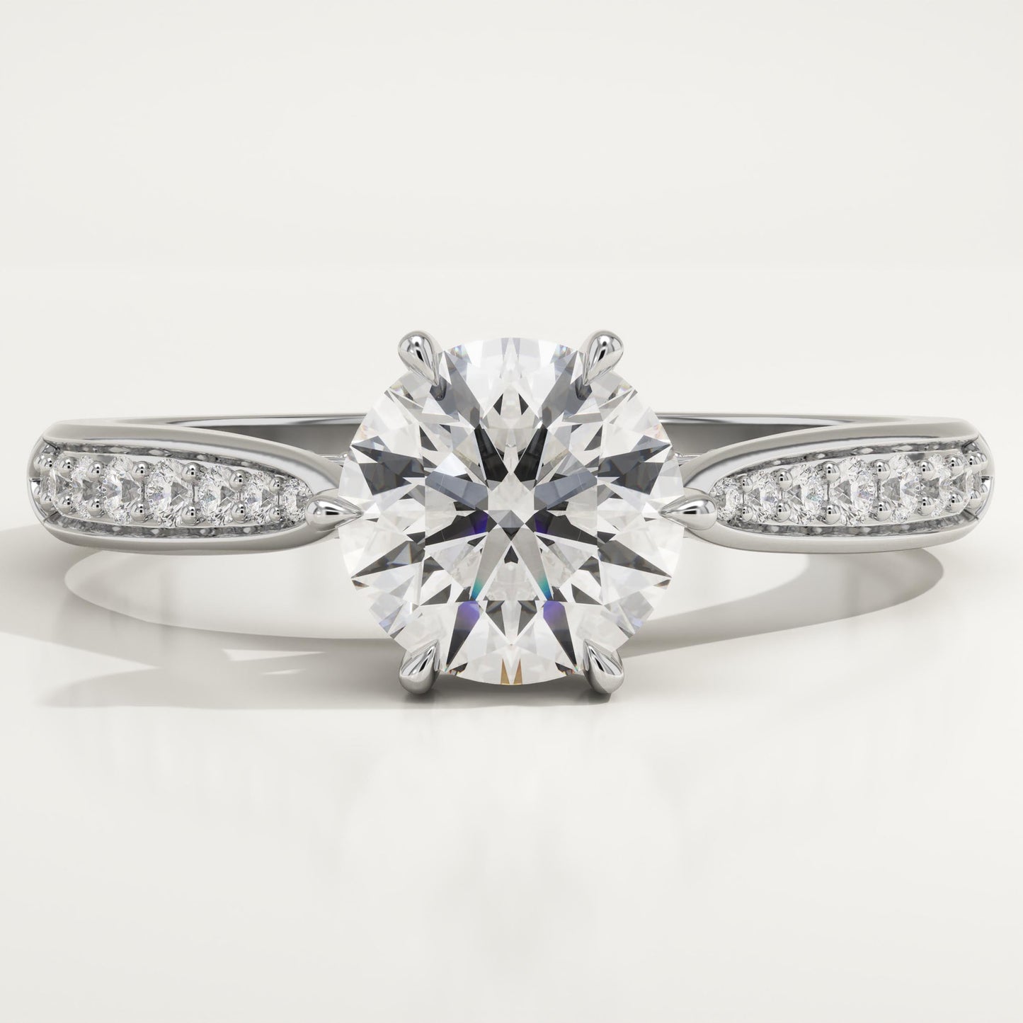 Round Cut Pave Lab-Grown Diamond Engagement Ring