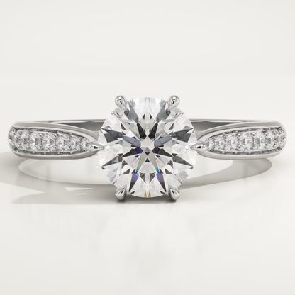 Round Cut Pave Lab-Grown Diamond Engagement Ring