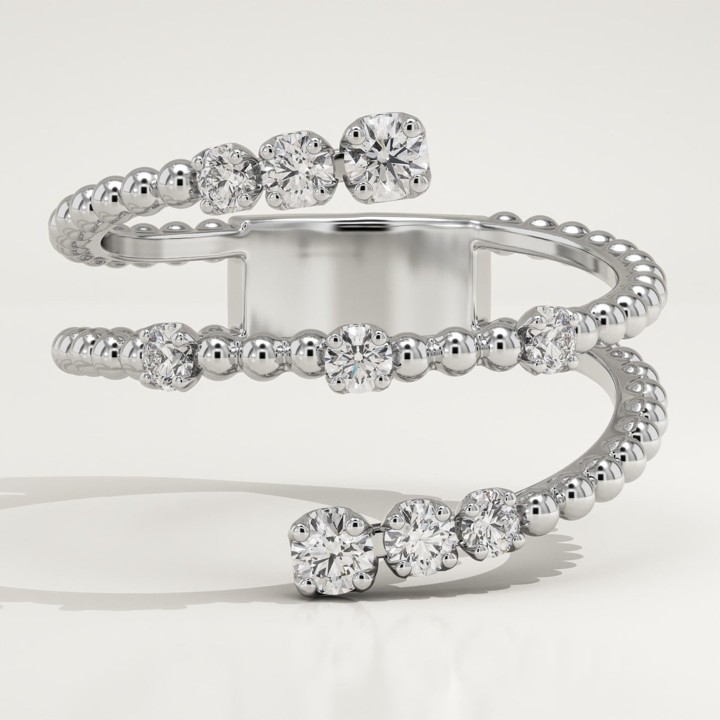 0.267 TCW Round Lab-Grown Diamond Spiral Wedding Band