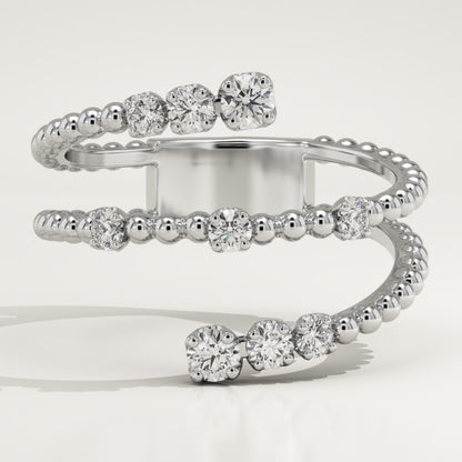 0.267 TCW Round Lab-Grown Diamond Spiral Wedding Band