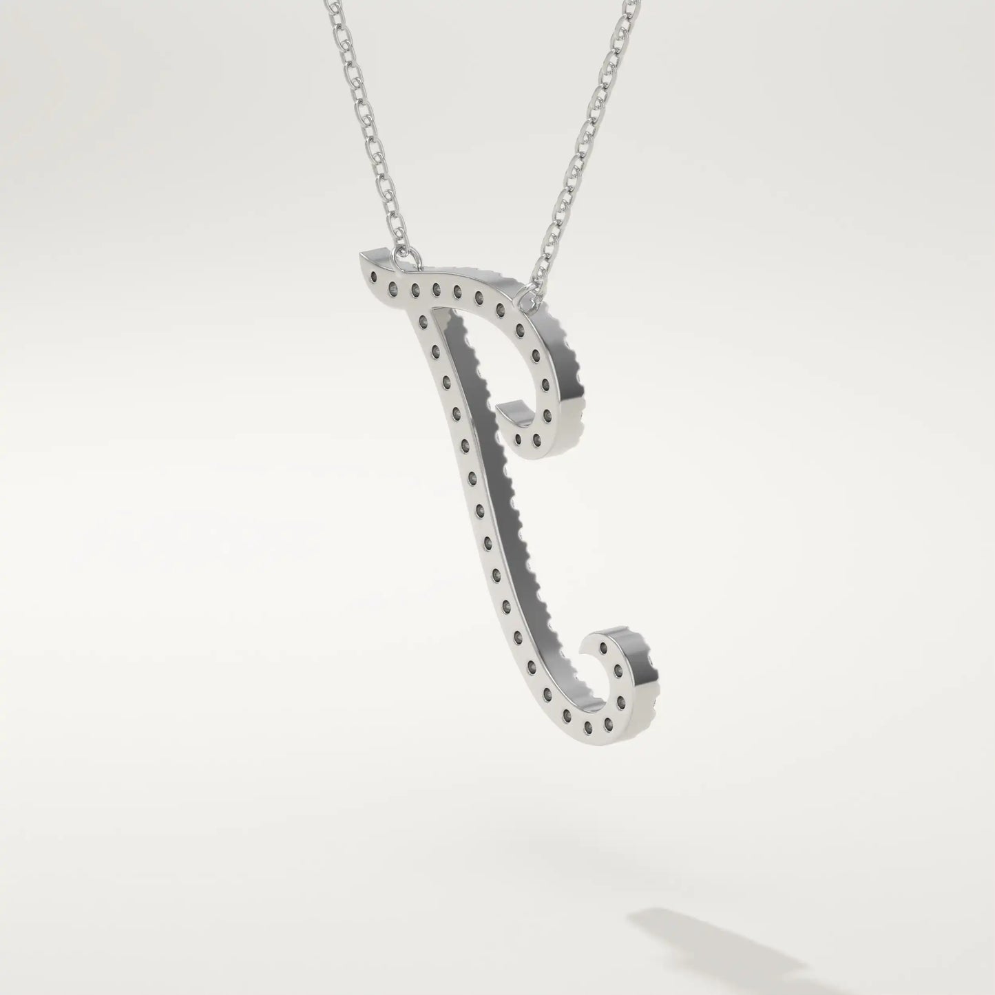 0.189 TCW Round Lab-Grown Diamond I Initial Necklace