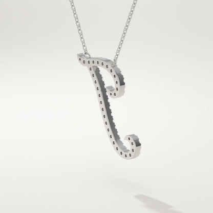0.189 TCW Round Lab-Grown Diamond I Initial Necklace