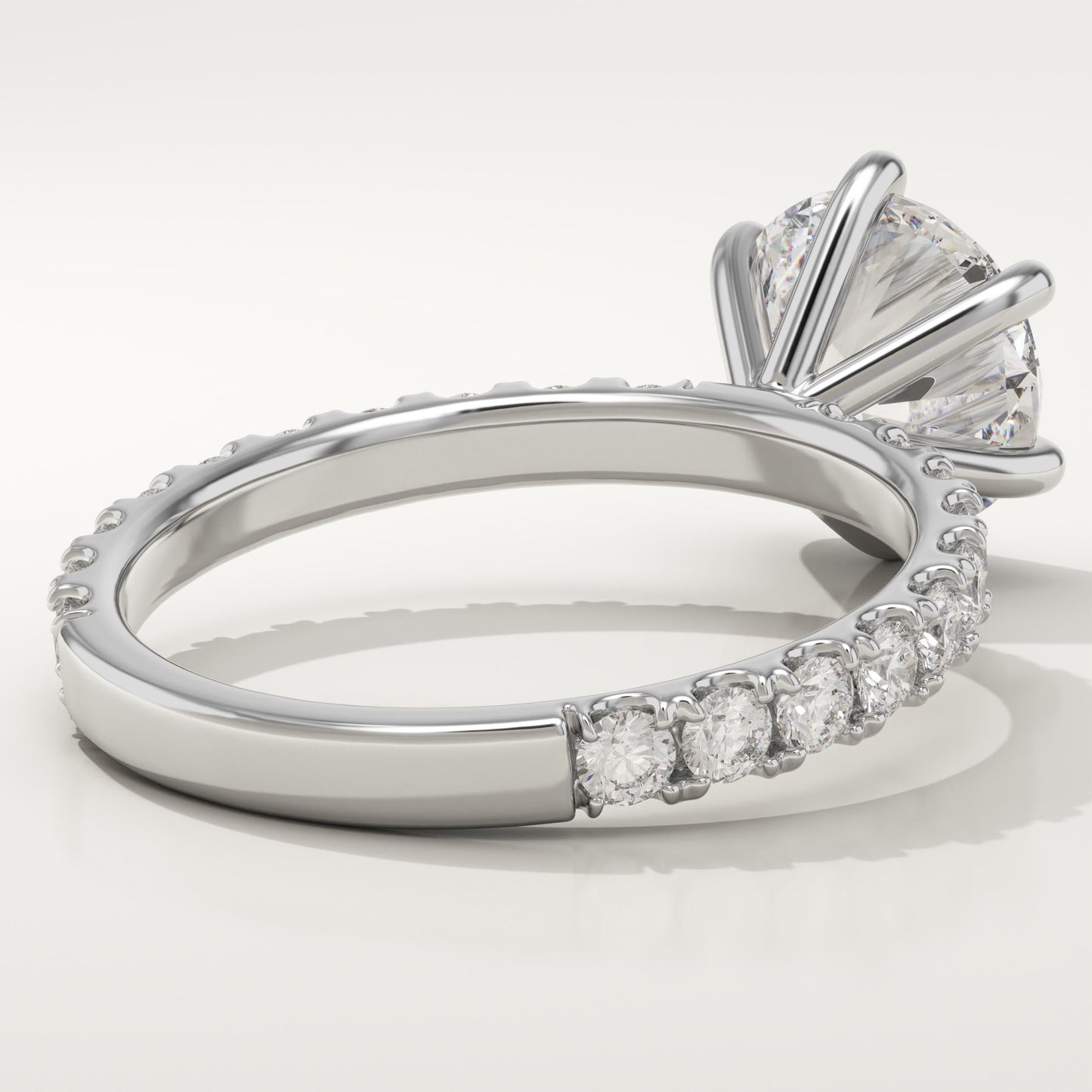 2 CT Round Cut Pave Moissanite Engagement Ring