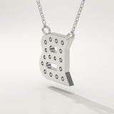 0.323 TCW Round Lab-Grown Diamond B Initial Necklace