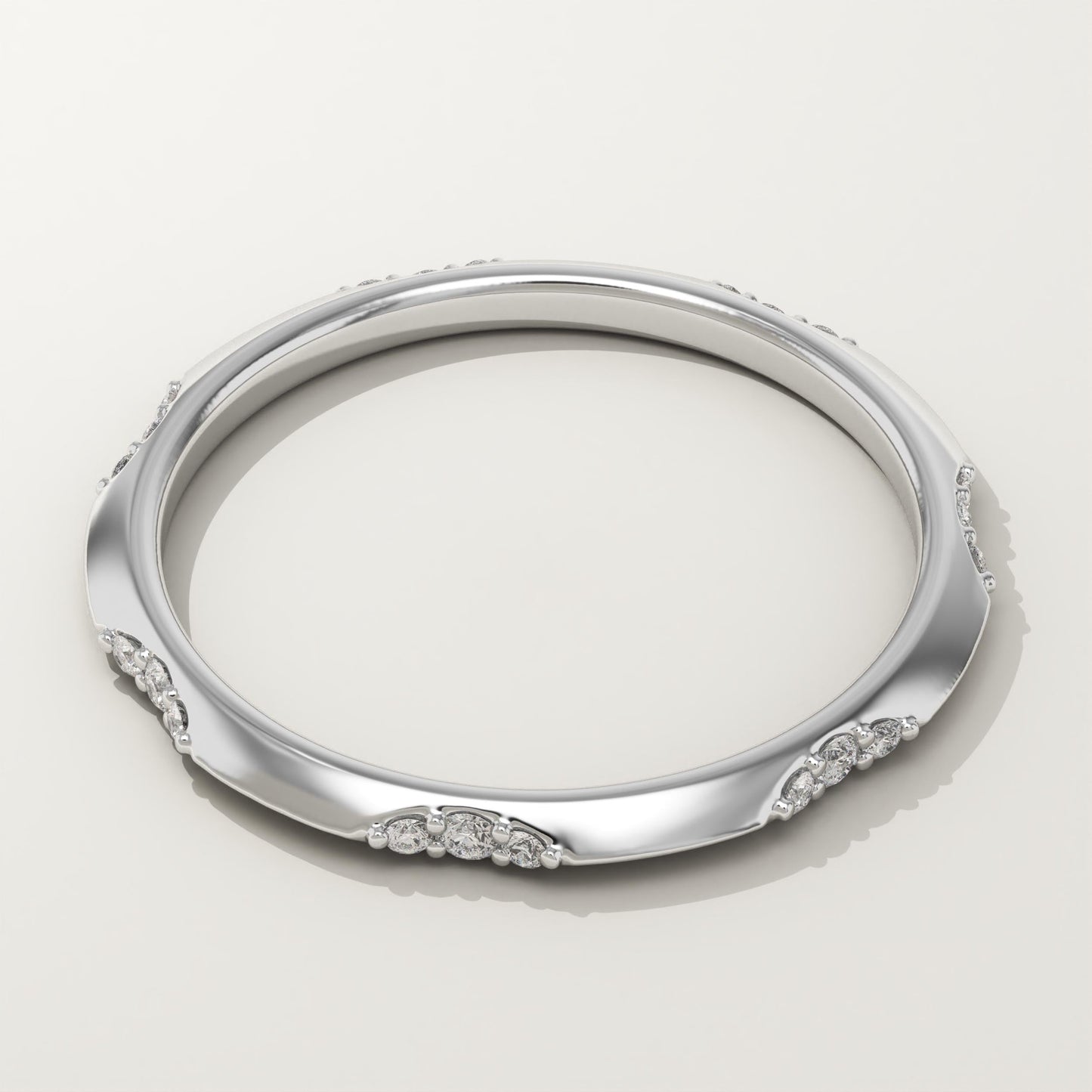 0.09 TCW Round Lab-Grown Diamond Flush Setting Wedding Band