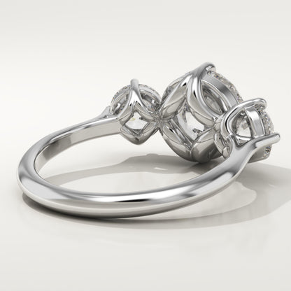 Round Cut Three Stone Lab-Grown Diamond Engagement Ring