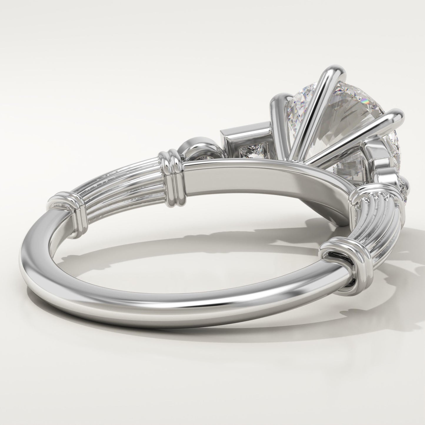 Round Cut Cluster Lab-Grown Diamond Engagement Ring