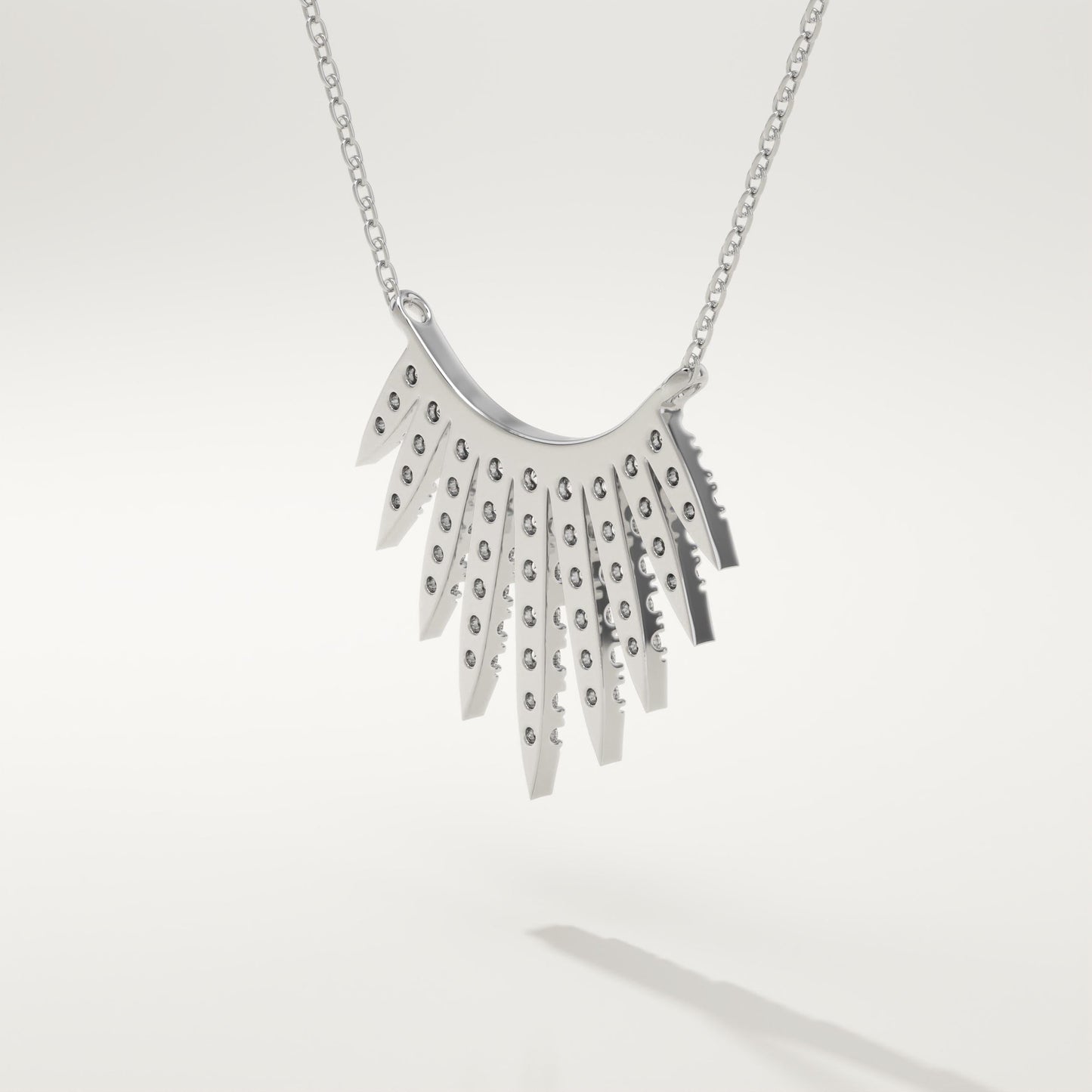0.426 TCW Round Lab-Grown Diamond Sunbeams Charm Necklace