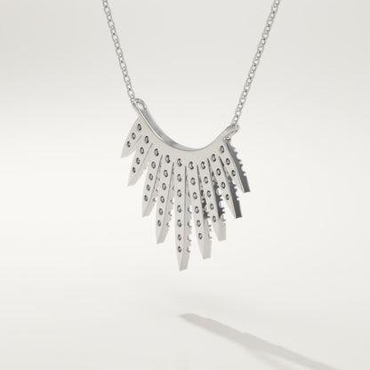 0.426 TCW Round Lab-Grown Diamond Sunbeams Charm Necklace