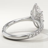 1.5 CT Marquise Cut Pave Style Lab-Grown Diamond Engagement Ring