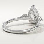 2.0 CT Pear Cut Three Stone Lab-Grown Diamond Engagement Ring