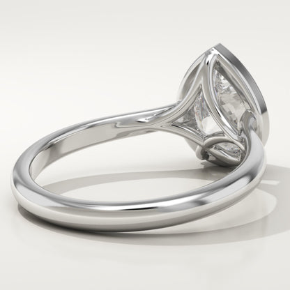 Pear Cut Solitaire Bezel Lab-Grown Diamond Engagement Ring