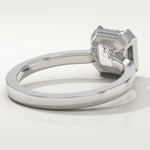 2.0 CT Asscher Cut Half Bezel Lab-Grown Diamond Engagement Ring