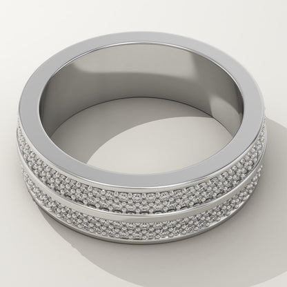 0.866 TCW Round Lab-Grown Diamond Multi Stone Wedding Band